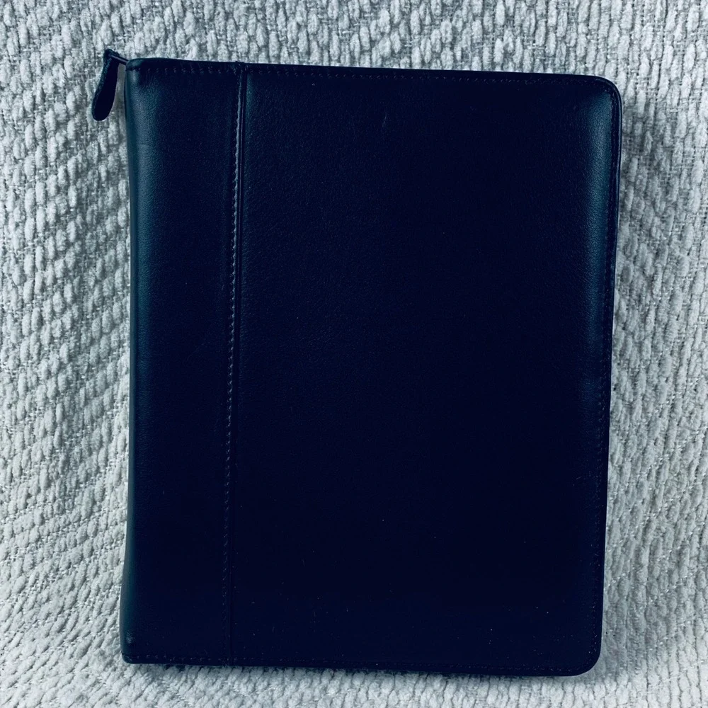 Collins‎ Personal Organizer Unisex Black Leather 0582.18 Zippered 6-Ring Planner